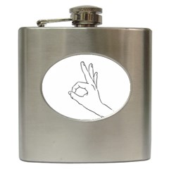 A-ok Perfect Handsign Maga Pro-trump Patriot Black And White Hip Flask (6 Oz) by snek