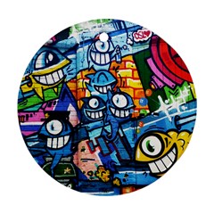 Graffiti Urban Colorful Graffiti Cartoon Fish Ornament (round) by genx