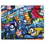 Graffiti Urban colorful graffiti cartoon fish Double Sided Flano Blanket (Medium)  60 x50  Blanket Back