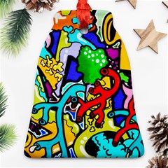 Graffiti Abstract With Colorful Tubes And Biology Artery Theme Ornament (bell) by genx