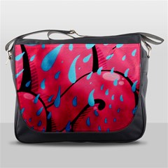 Graffiti Watermelon Pink With Light Blue Drops Retro Messenger Bag by genx