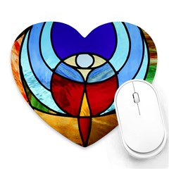 Church Window Glass Tiffany Heart Mousepads by Pakrebo