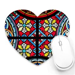 Stained Glass Window Colorful Color Heart Mousepads by Pakrebo