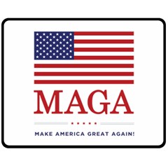 Maga Make America Great Again With Usa Flag Fleece Blanket (medium)  by snek