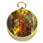 Flat Iron Building Architecture Gold Compasses Front