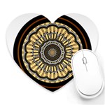 Mandala Pattern Round Ethnic Heart Mousepads Front