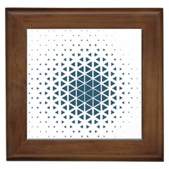 Business Blue Triangular Pattern Framed Tiles by Mariart