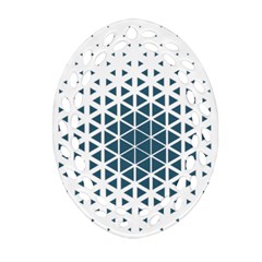 Business Blue Triangular Pattern Ornament (oval Filigree) by Mariart