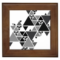 Gray Triangle Puzzle Framed Tiles by Mariart