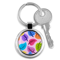 Leaves Background Beautiful Key Chains (round)  by Mariart