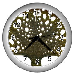 Leaf Tree Wall Clock (silver) by Mariart