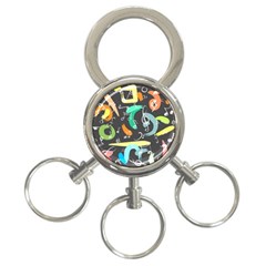 Repetition Seamless Child Sketch 3-ring Key Chains by Pakrebo