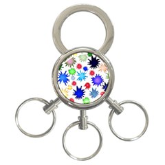 Inks Drops Black Colorful Paint 3-ring Key Chains by Pakrebo