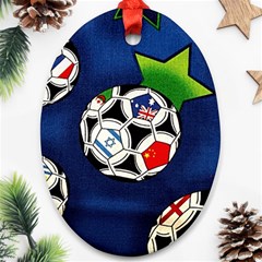 Textile Football Soccer Fabric Ornament (oval) by Pakrebo