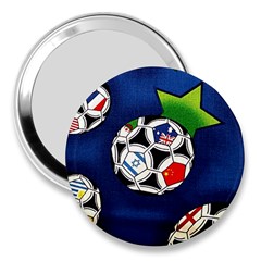 Textile Football Soccer Fabric 3  Handbag Mirrors by Pakrebo