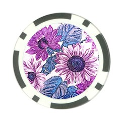 Fabric Flowers Floral Design Poker Chip Card Guard by Pakrebo