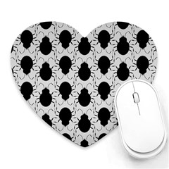 Pattern Beetle Insect Black Grey Heart Mousepads by Pakrebo