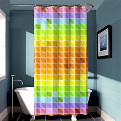 Pattern Geometric Square Art Shower Curtain 36  X 72  (stall)  by Pakrebo