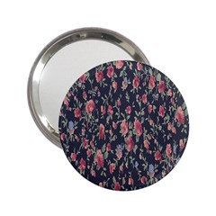 Polka Dotted Rosebuds 2 25  Handbag Mirrors by retrotoomoderndesigns