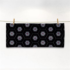 Geometric Pattern - Black Hand Towel by WensdaiAmbrose