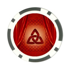 The Celtic Knot In Red Colors Poker Chip Card Guard by FantasyWorld7