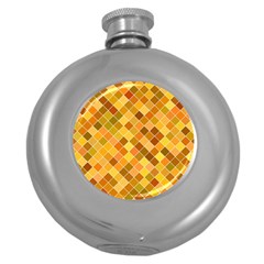 Square Pattern Diagonal Round Hip Flask (5 Oz) by Mariart