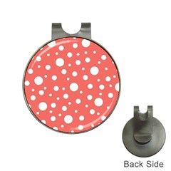 Polka Dot On Living Coral Hat Clips With Golf Markers by LoolyElzayat