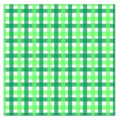 Sweet Pea Green Gingham Large Satin Scarf (square) by WensdaiAmbrose