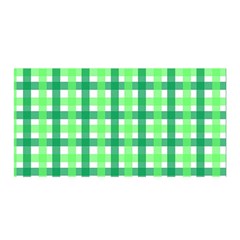 Sweet Pea Green Gingham Satin Wrap by WensdaiAmbrose