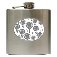 Zappwaits Flowers Black Hip Flask (6 Oz) by zappwaits