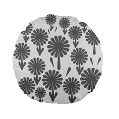 Zappwaits Flowers Black Standard 15  Premium Flano Round Cushions by zappwaits