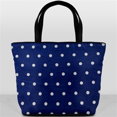 Navy Polka Dot Bucket Bag by WensdaiAmbrose