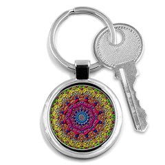 Background Fractals Surreal Design 3d Key Chains (round)  by Pakrebo