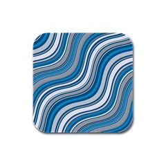 Blue Wave Surges On Rubber Square Coaster (4 Pack)  by WensdaiAmbrose