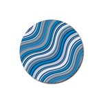 Blue Wave Surges On Rubber Round Coaster (4 pack)  Front