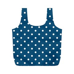 Turquoise Polka Dot Full Print Recycle Bag (m) by retrotoomoderndesigns