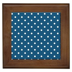 Turquoise Polka Dot Framed Tiles by retrotoomoderndesigns