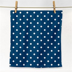 Turquoise Polka Dot Face Towel by retrotoomoderndesigns