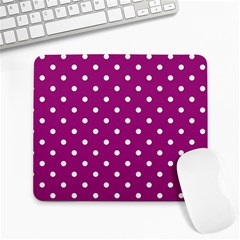 Fuschia Polka Dot Large Mousepads by retrotoomoderndesigns