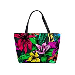 Neon Hibiscus Classic Shoulder Handbag by retrotoomoderndesigns