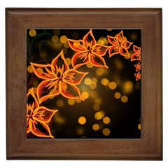 Flowers Background Bokeh Leaf Framed Tiles by Mariart