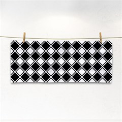 Black And White Diamonds Hand Towel by retrotoomoderndesigns