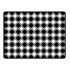 Black And White Diamonds Double Sided Fleece Blanket (small)  by retrotoomoderndesigns