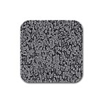 Black And White Abstract Rubber Square Coaster (4 pack)  Front