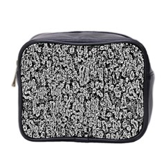 Black And White Abstract Mini Toiletries Bag (two Sides) by retrotoomoderndesigns