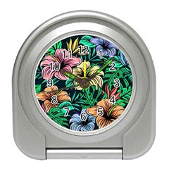 Hibiscus Dream Travel Alarm Clock by retrotoomoderndesigns