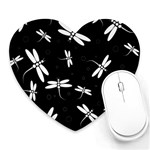 Dragonflies pattern Heart Mousepads Front