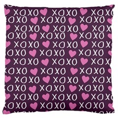 Xo Valentines Day Pattern Large Cushion Case (one Side) by Valentinaart