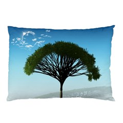 Tree And Blue Sky Pillow Case (two Sides) by LoolyElzayat