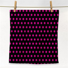 Pink Black Polka Dots Face Towel by retrotoomoderndesigns